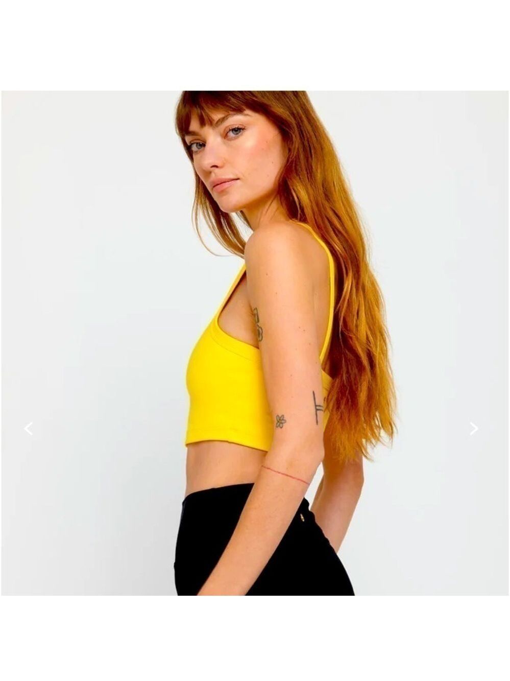 Spiritual Gangster One Shoulder Yellow Tank top bra - Picture 6 of 10